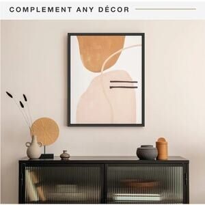 24"x30" Floating Canvas Art Picture Float Frame Wood Black NEW FREE SHIPPING